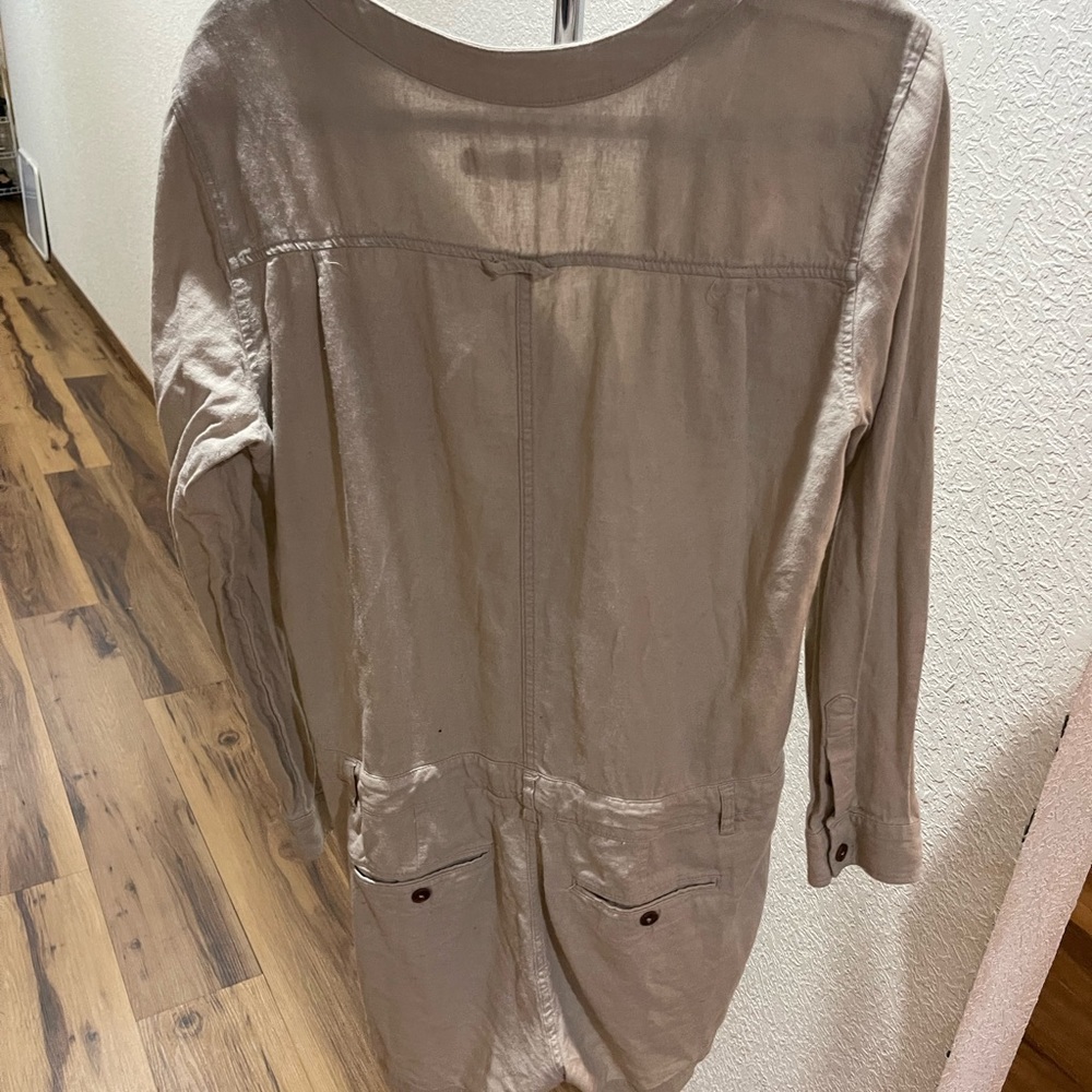 Beige long sleeve, shorts Romper